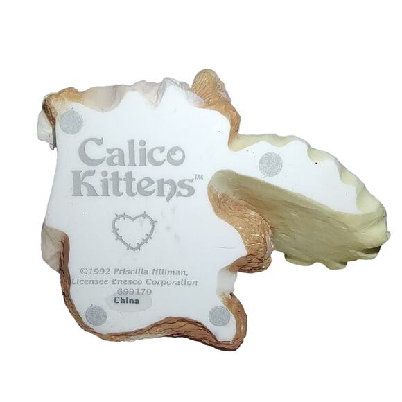 Enesco Calico Kittens Love Heart Signage Plaque 1992 #699179 Ruffle Cat Figurine - Picture 8 of 10